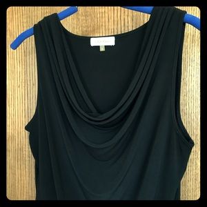 Black cowl neck dress top